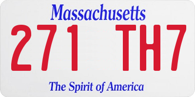 MA license plate 271TH7