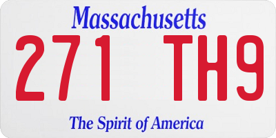 MA license plate 271TH9