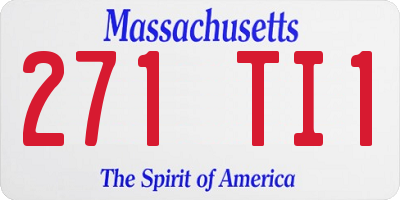 MA license plate 271TI1