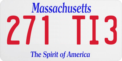 MA license plate 271TI3