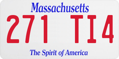 MA license plate 271TI4