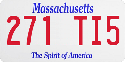 MA license plate 271TI5