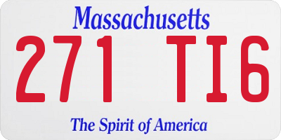 MA license plate 271TI6