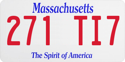 MA license plate 271TI7