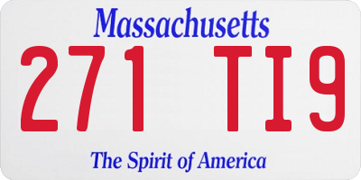 MA license plate 271TI9