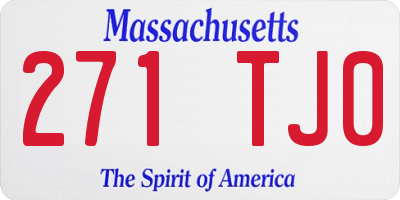 MA license plate 271TJ0