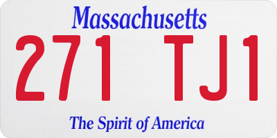 MA license plate 271TJ1