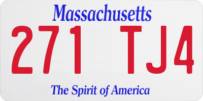 MA license plate 271TJ4
