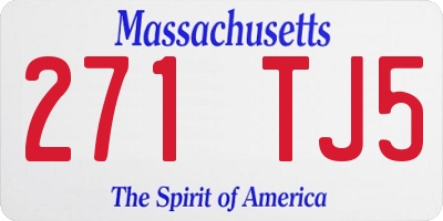 MA license plate 271TJ5