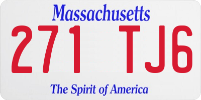 MA license plate 271TJ6