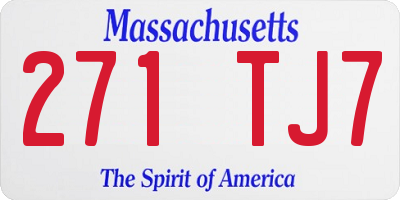 MA license plate 271TJ7