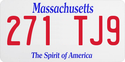 MA license plate 271TJ9