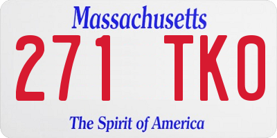 MA license plate 271TK0