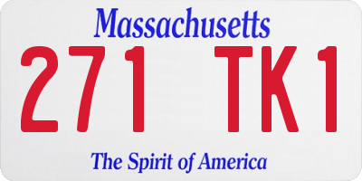MA license plate 271TK1