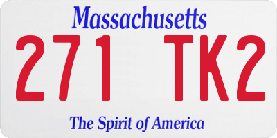 MA license plate 271TK2