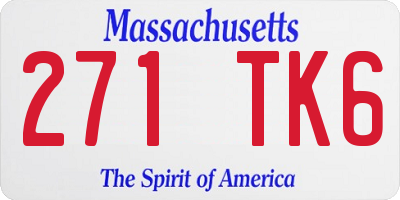MA license plate 271TK6