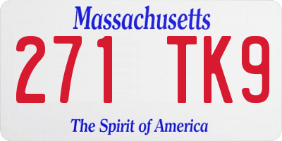 MA license plate 271TK9
