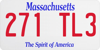 MA license plate 271TL3