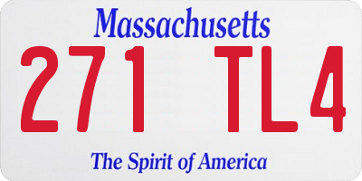MA license plate 271TL4