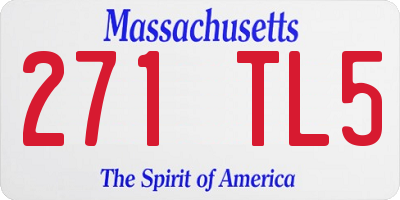 MA license plate 271TL5