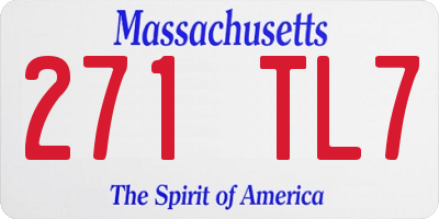 MA license plate 271TL7