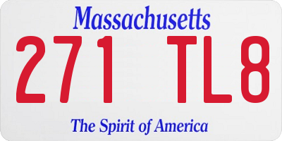MA license plate 271TL8