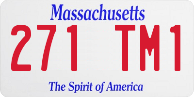 MA license plate 271TM1