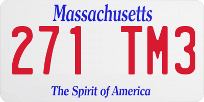 MA license plate 271TM3