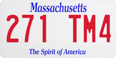 MA license plate 271TM4