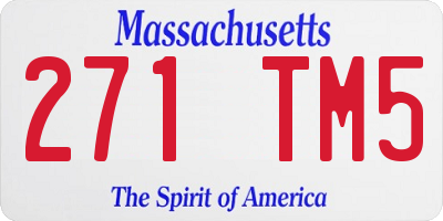 MA license plate 271TM5