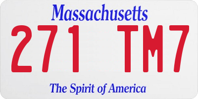 MA license plate 271TM7