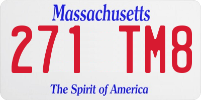 MA license plate 271TM8