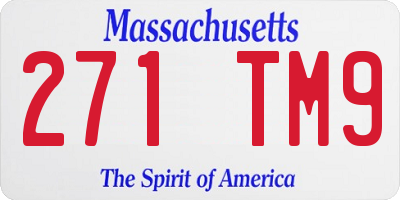 MA license plate 271TM9