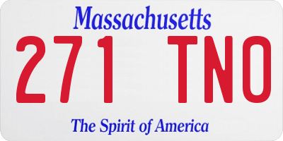 MA license plate 271TN0