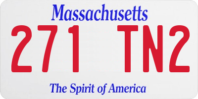 MA license plate 271TN2