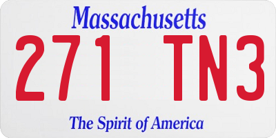 MA license plate 271TN3