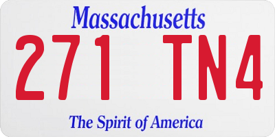 MA license plate 271TN4