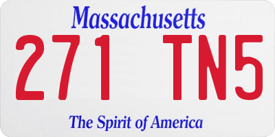 MA license plate 271TN5