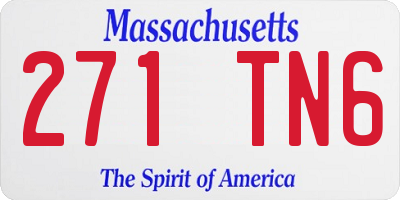 MA license plate 271TN6