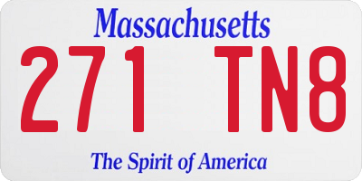 MA license plate 271TN8