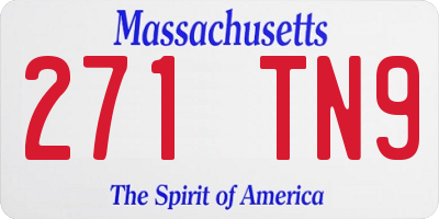 MA license plate 271TN9