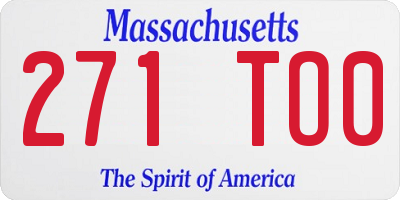 MA license plate 271TO0