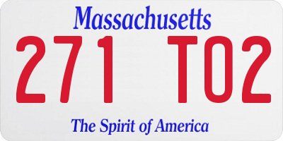 MA license plate 271TO2