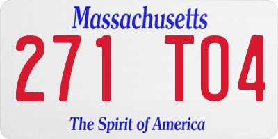 MA license plate 271TO4