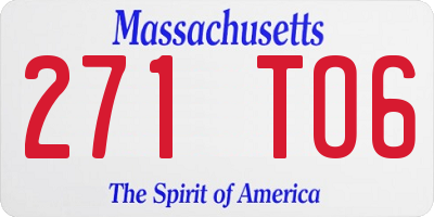 MA license plate 271TO6