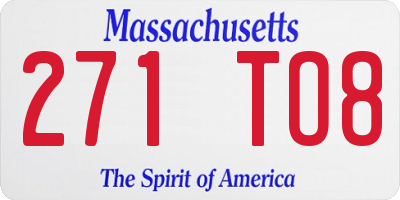 MA license plate 271TO8