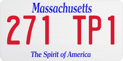 MA license plate 271TP1