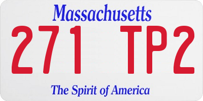 MA license plate 271TP2