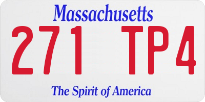 MA license plate 271TP4