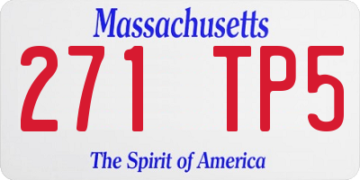 MA license plate 271TP5